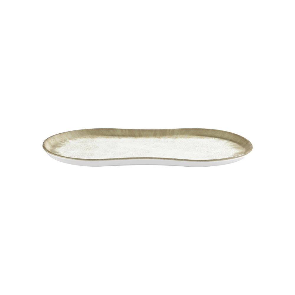 Smooth Ambience Yellow 15" x 7.75" x h:0" Rectangular Beige Vitrified Platter