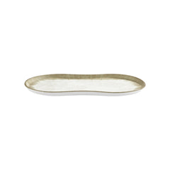 Smooth Ambience Yellow 15" x 7.75" x h:0" Rectangular Beige Vitrified Platter