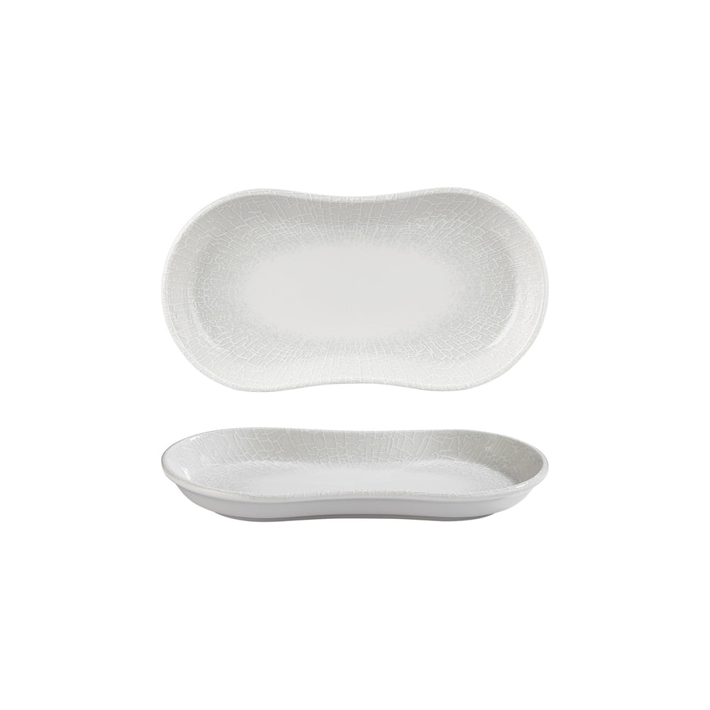 Illusion 11.5" x 6.75" x h:0" Oval Blue Vitrified Platter