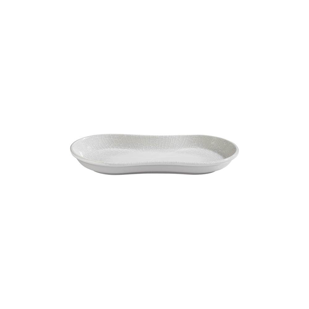 Illusion 11.5" x 6.75" x h:0" Oval Blue Vitrified Platter