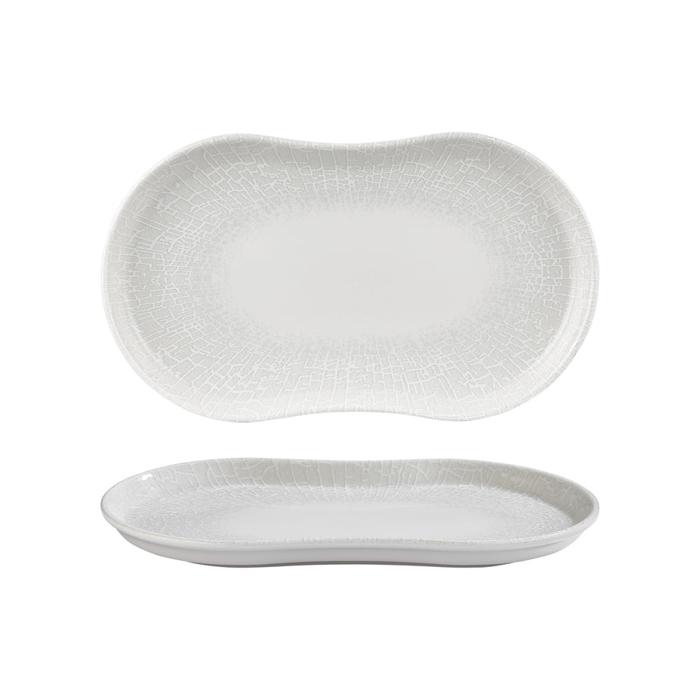 Illusion 15" x 7.75" x h:0" Rectangular Blue Vitrified Platter