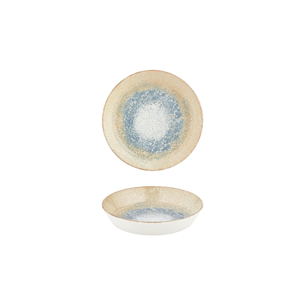 Smooth Reaction dia.5" h:0" 7 oz. Round Yellow Vitrified Deep Plate