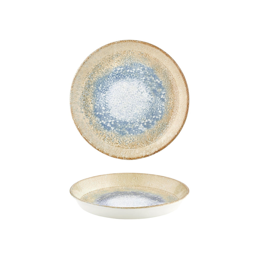 Smooth Reaction dia.9.75" h:0" 42 oz. Round Yellow Vitrified Deep Plate