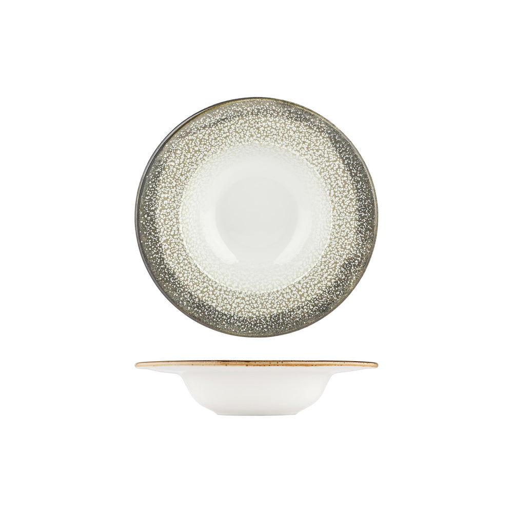 Spazio dia.9.75" h:2" 14 oz. Round Decorated Vitrified Deep Plate
