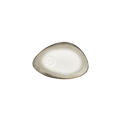Spazio 9.75" x 6.75" x h:0" Organic Decorated Vitrified Saucer