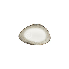 Spazio 9.75" x 6.75" x h:0" Organic Decorated Vitrified Saucer