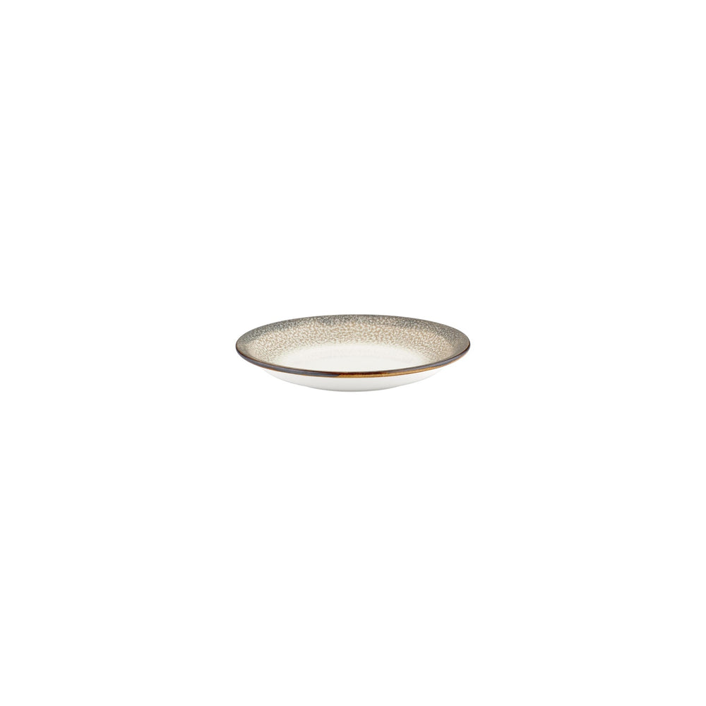 Spazio dia.4.25" h:1" 3 oz. Round Decorated Vitrified Deep Plate