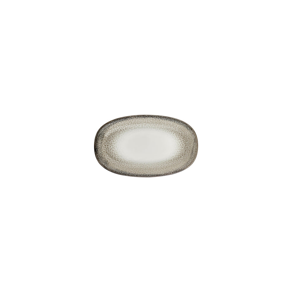 Spazio 7.5" x 4.25" x h:1" Oval Decorated Vitrified Platter