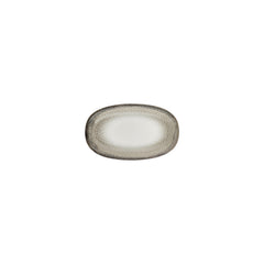 Spazio 7.5" x 4.25" x h:1" Oval Decorated Vitrified Platter