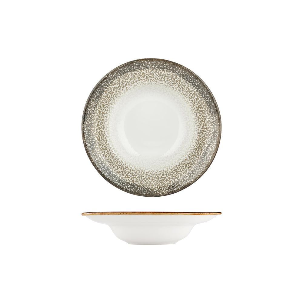 Spazio dia.9.75" h:2.25" 14 oz. Round Decorated Vitrified Deep Plate