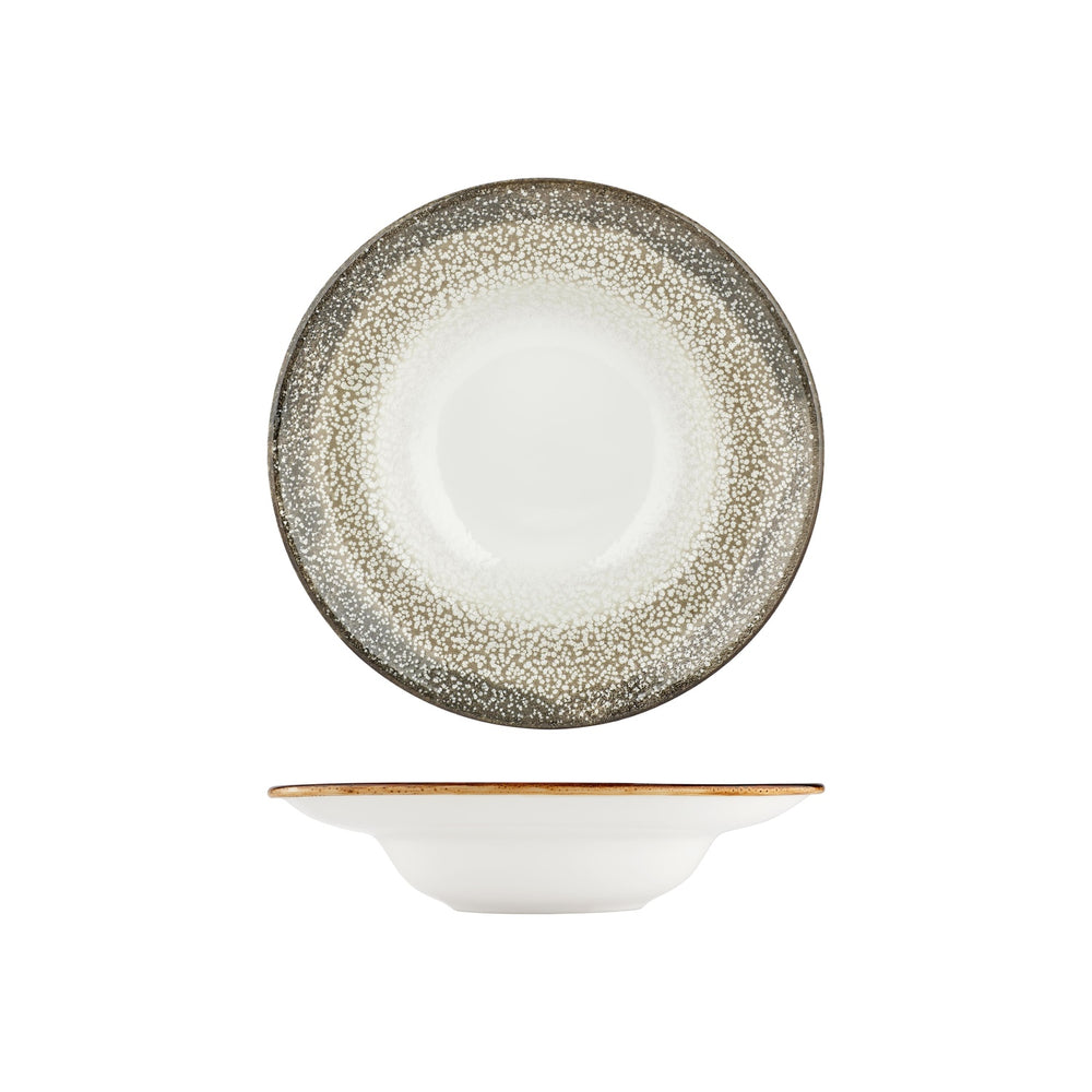 Spazio dia.10.75" h:2.5" 17 oz. Round Decorated Vitrified Deep Plate