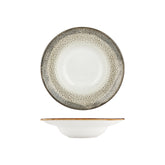 Spazio dia.10.75" h:2.5" 17 oz. Round Decorated Vitrified Deep Plate