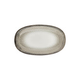 Spazio 13.5" x 8" x h:0" Oval Decorated Vitrified Platter