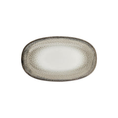 Spazio 13.5" x 8" x h:1.5" Oval Decorated Vitrified Platter