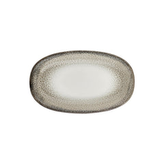 Spazio 13.5" x 8" x h:1.5" Oval Decorated Vitrified Platter