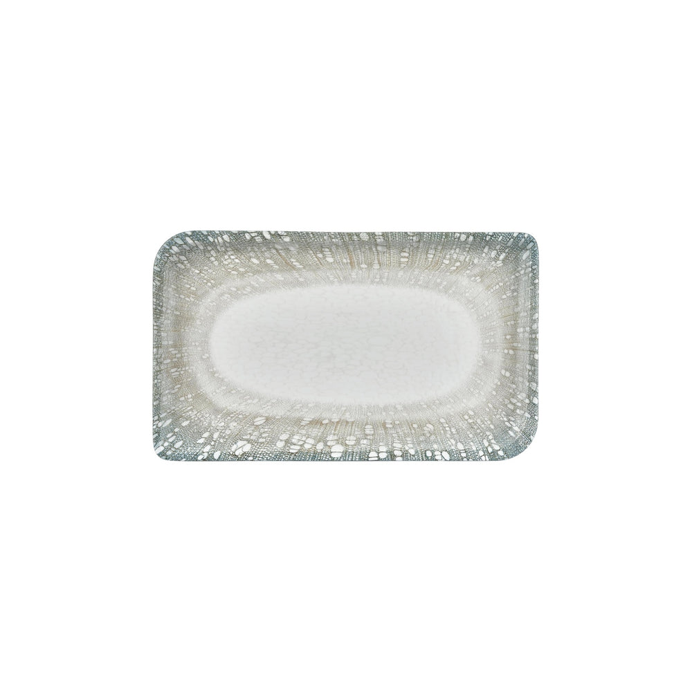 Vista 11.75" x 7" x h:0" Rectangular Blue Vitrified Platter