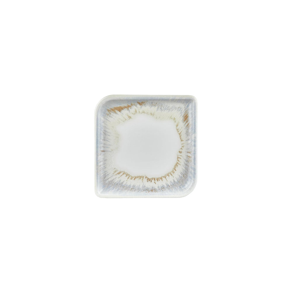 Wave 7.5" x 7.5" Square Blue Vitrified Plate