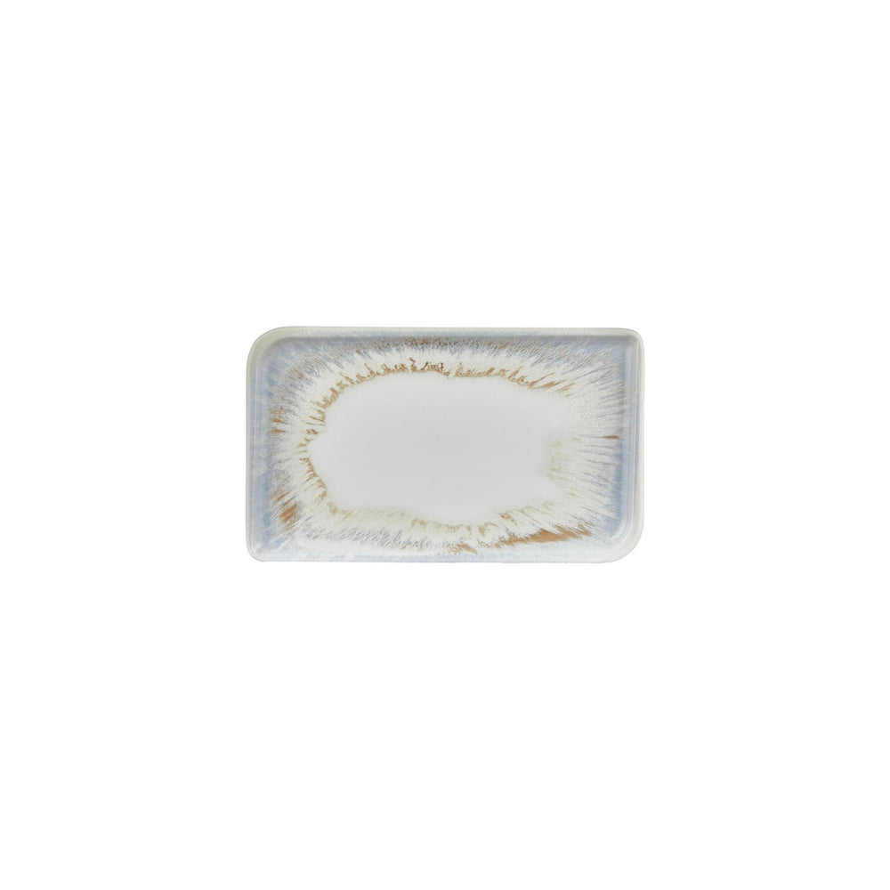Wave 9.5" x 6" Rectangular Blue Vitrified Plate