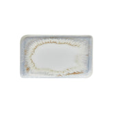 Wave 13.75" x 6.25" x h:0" Rectangular Blue Vitrified Platter