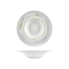 Wave dia.11" h:2.25" 16 oz. Round Blue Vitrified Deep Plate