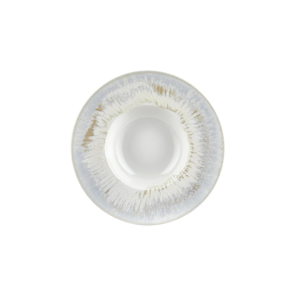 Wave dia.11" h:2.25" 16 oz. Round Blue Vitrified Deep Plate