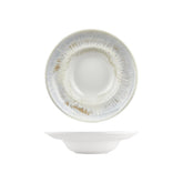 Wave dia.10.75" h:0" 17 oz. Round Blue Vitrified Deep Plate