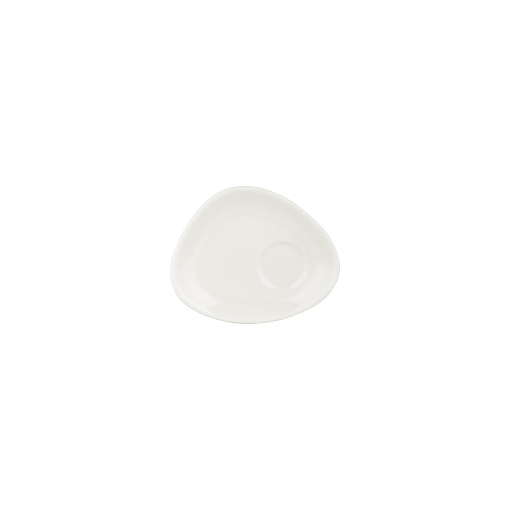 Gourmet 5.5" x 4.25" x h:0" Organic Warm White Vitrified Saucer