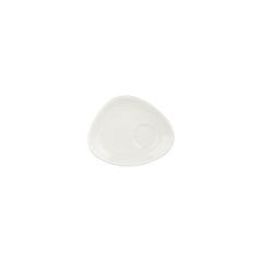 Gourmet 5.5" x 4.25" x h:0" Organic Warm White Vitrified Saucer