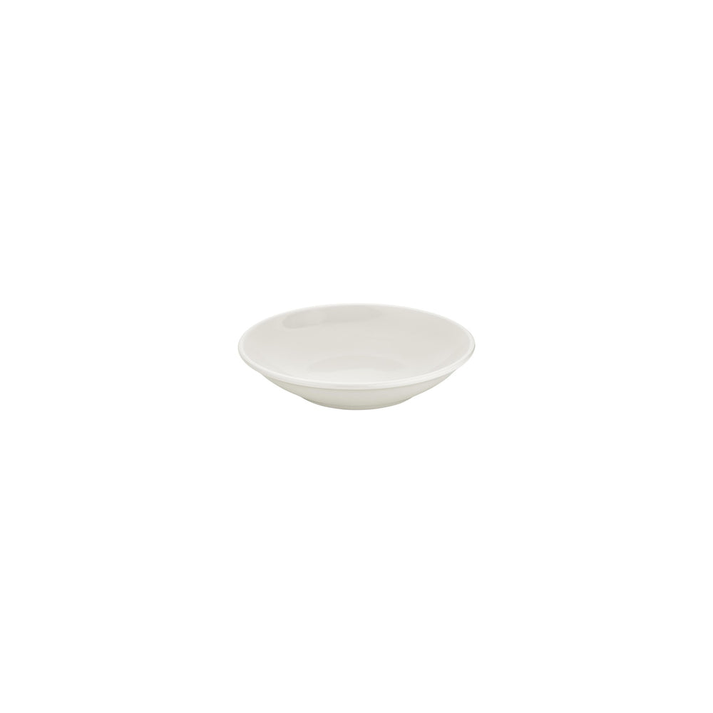 Gourmet dia.3.5" h:0.75" 2 oz. Round Warm White Vitrified Deep Plate