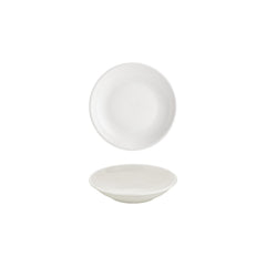 Gourmet dia.4.25" h:1" 3 oz. Round Warm White Vitrified Deep Plate