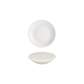 Gourmet dia.5" h:1" 5 oz. Round Warm White Vitrified Deep Plate