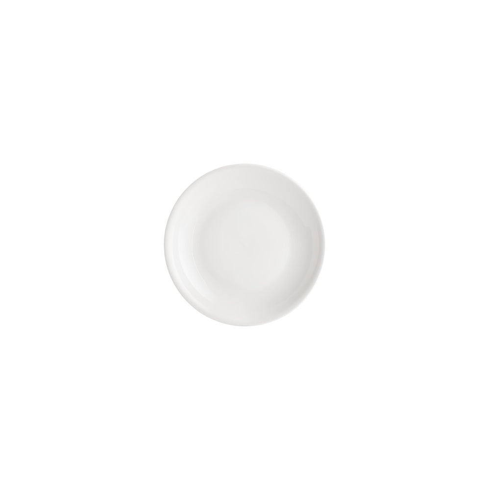 Gourmet dia.5" h:1" 5 oz. Round Warm White Vitrified Deep Plate