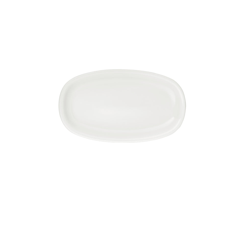Gourmet 6" x 3.5" x h:0.75" Oval Warm White Vitrified Platter
