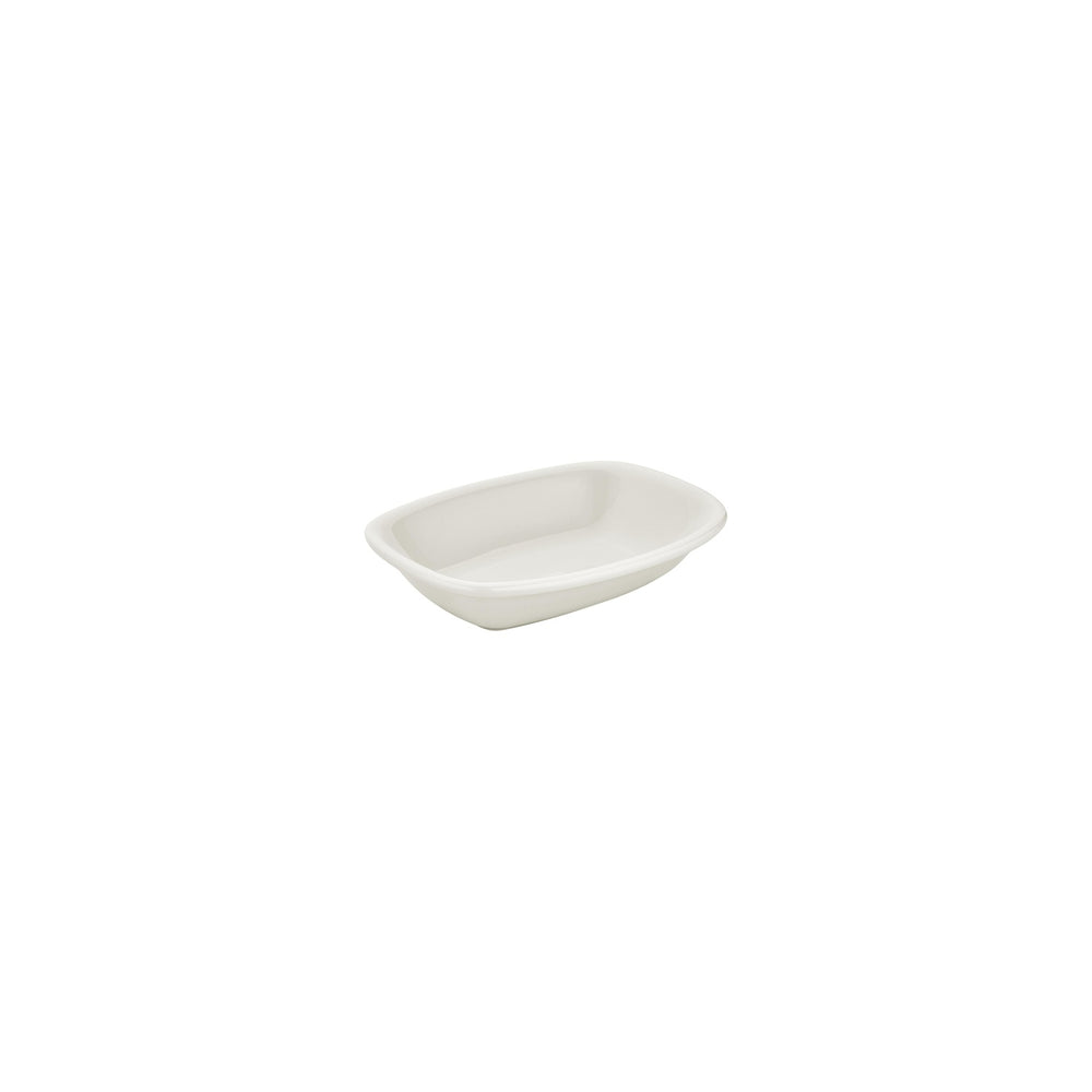 Gourmet 6.25" x 4.25" x h:0" Rectangular Warm White Vitrified Deep Plate