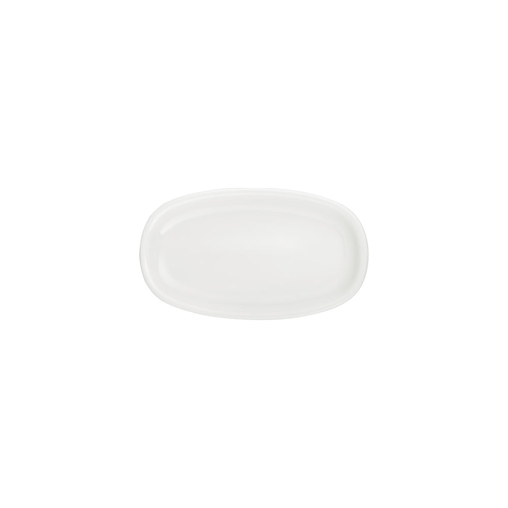 Gourmet 9.5" x 5.75" x h:1" Oval Warm White Vitrified Platter