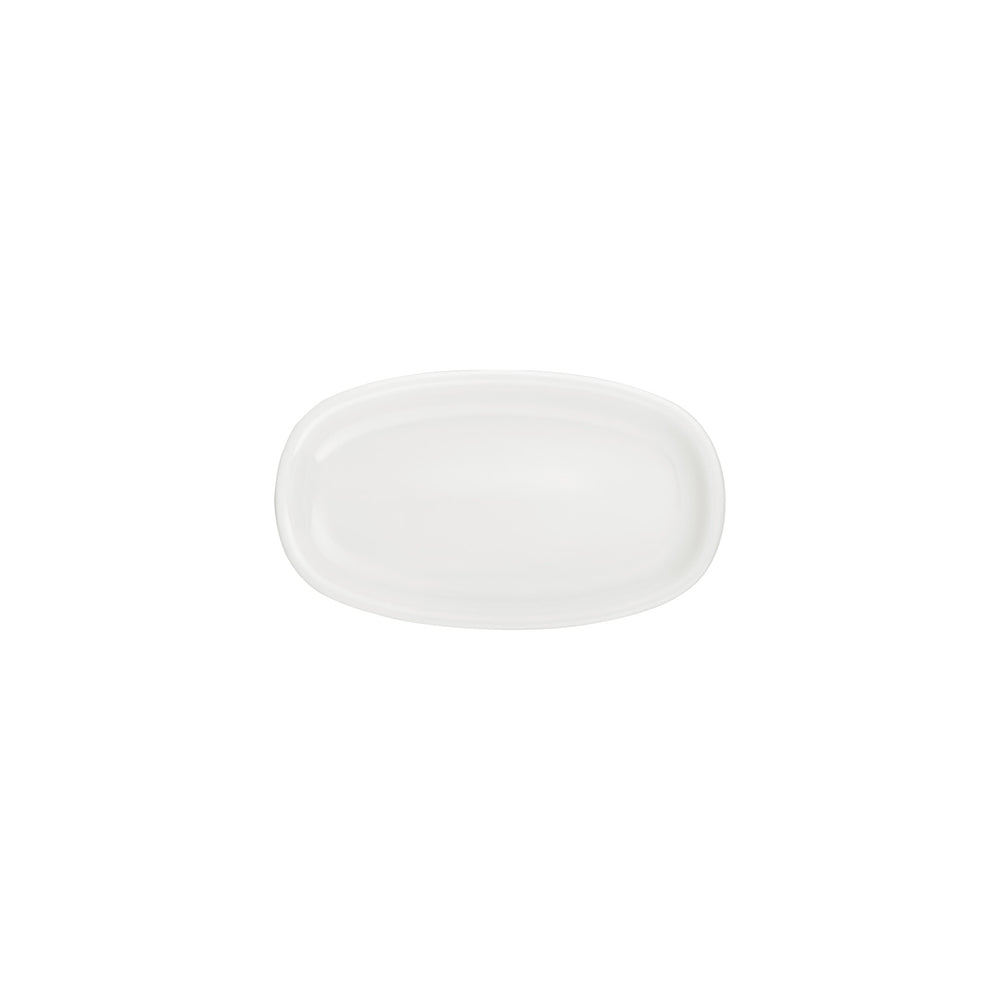 Gourmet 9.5" x 5.75" x h:1" Oval Warm White Vitrified Platter