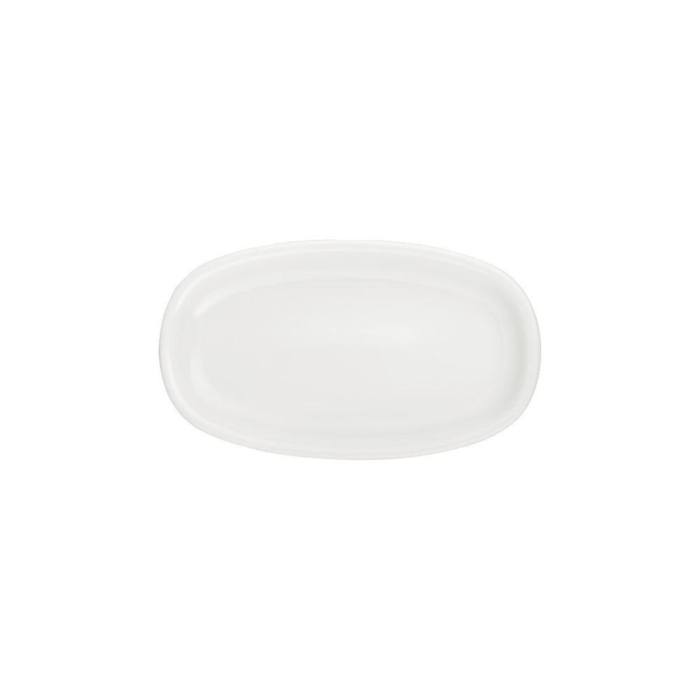 Gourmet 11.5" x 7" x h:1.25" Oval Warm White Vitrified Platter