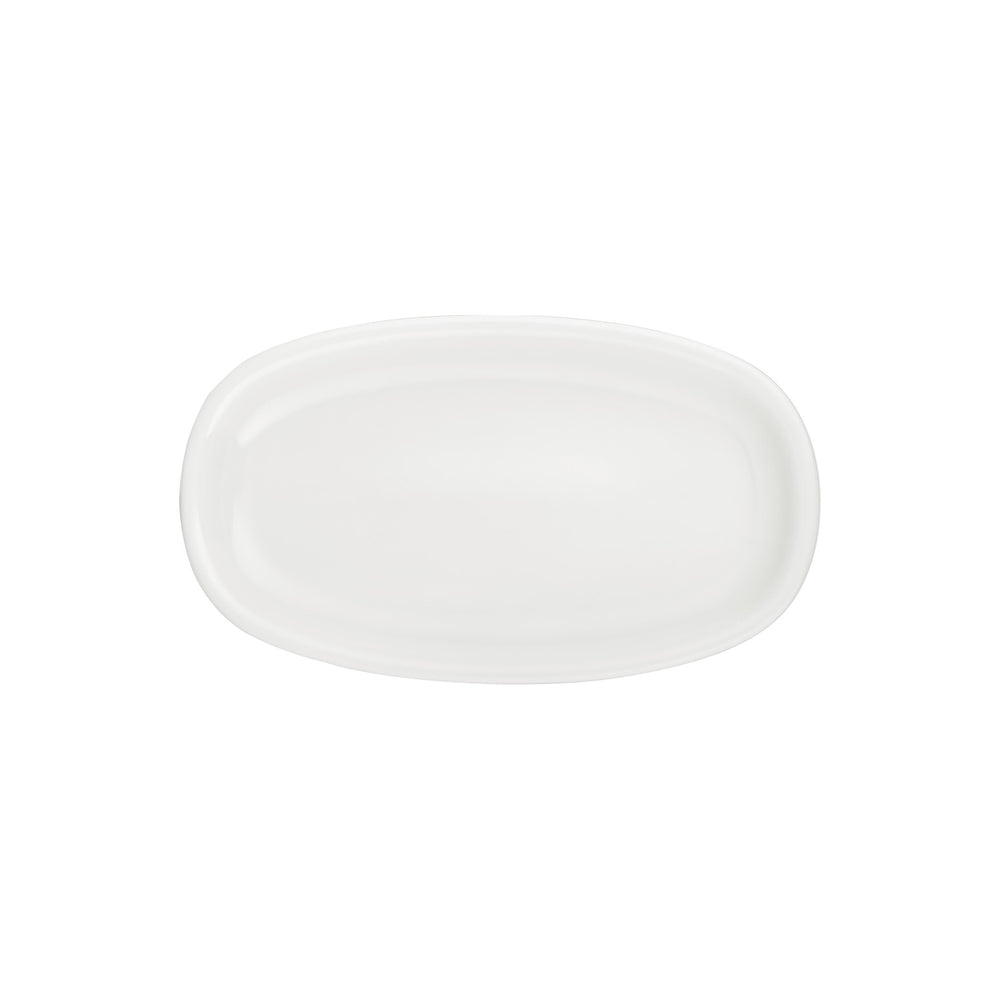 Gourmet 13.5" x 8" x h:1.5" Oval Warm White Vitrified Platter