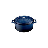 Turgla Cast Iron dia.5.5" h:2" 26 oz. Round Blue Cast Iron Dutch Oven