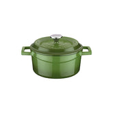 Turgla Cast Iron dia.5.5" h:2" 26 oz. Round Green Cast Iron Dutch Oven
