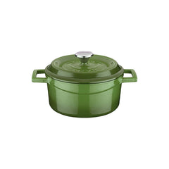 Turgla Cast Iron dia.5.5" h:2" 26 oz. Round Green Cast Iron Dutch Oven