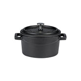 Turgla Cast Iron dia.5.5" h:2" 26 oz. Round Matte Black Cast Iron Dutch Oven