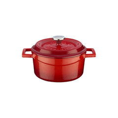 Turgla Cast Iron dia.5.5" h:2" 26 oz. Round Red Cast Iron Dutch Oven
