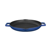 Turgla Cast Iron dia.11.75" h:2" 3 qt. Round Blue Cast Iron Pan