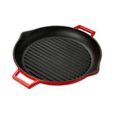 Turgla Cast Iron dia.11.75" h:2" 3 qt. Round Red Cast Iron Pan