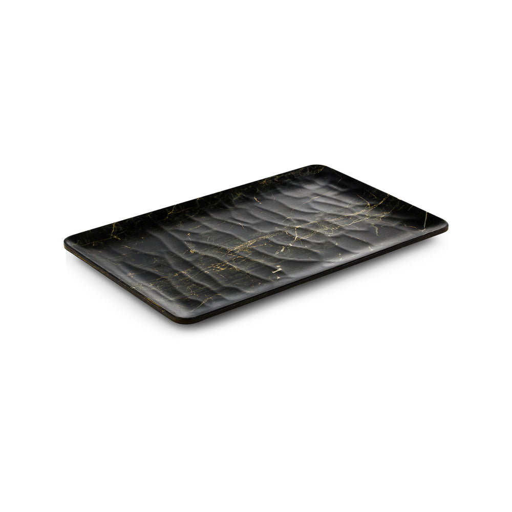 Turgla EcoGrain 20.75" x 12.75" x h:0.5" Rectangular Black Composite Platter