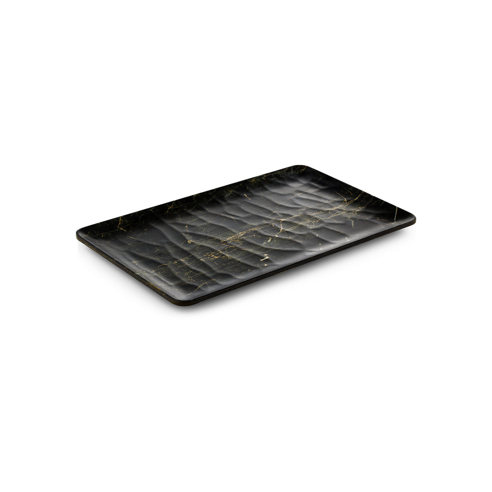 Turgla EcoGrain 10.5" x 6.5" Rectangular Black Composite Plate