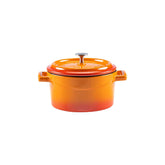 Turgla Cast Iron dia.4" h:2" 13 oz. Round Orange Cast Iron Dutch Oven