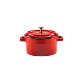 Turgla Cast Iron dia.4" h:2" 13 oz. Round Red Cast Iron Dutch Oven