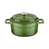 Turgla Cast Iron dia.5" h:2.5" 18 oz. Round Green Cast Iron Dutch Oven